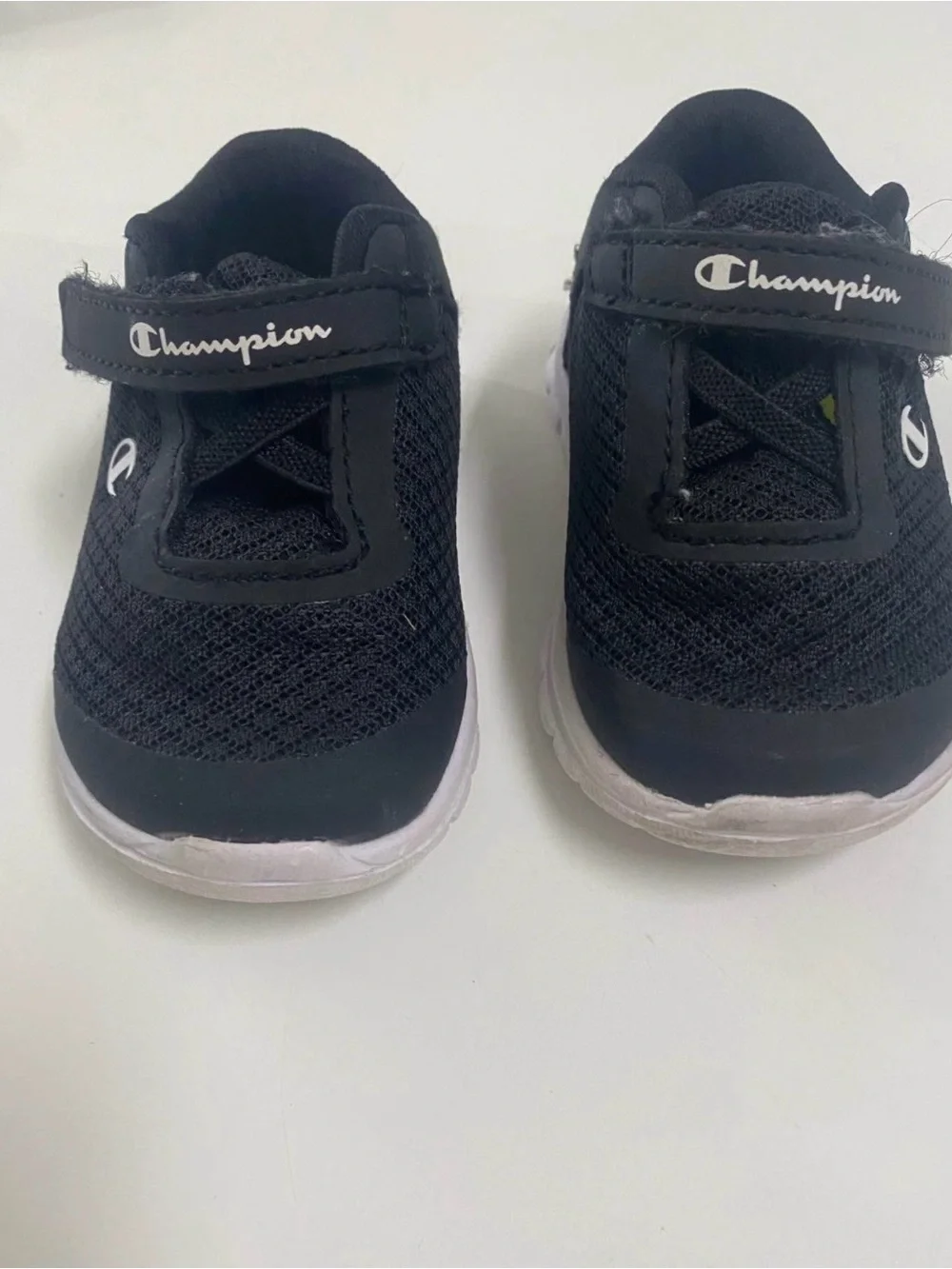 Champion Kids Black and White Mesh Velcro Sneakers